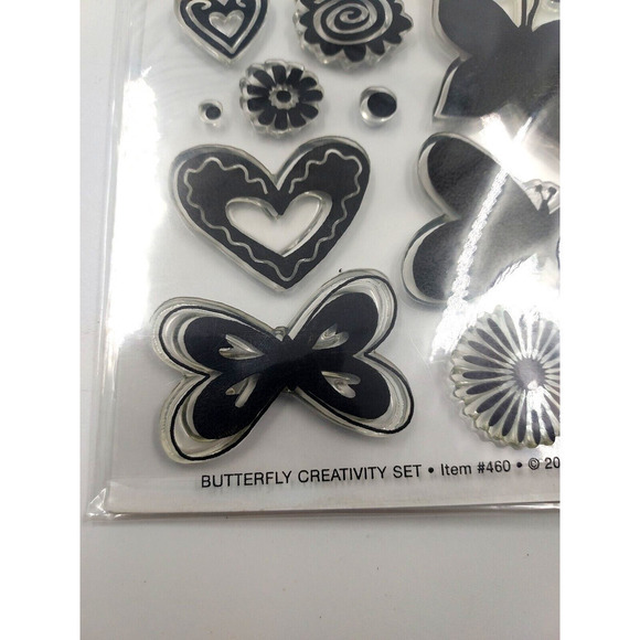 Scrappy Cat Butterfly Creativity Clear Acrylic Cling Stamp Set #460 2005 - Picture 2 of 8